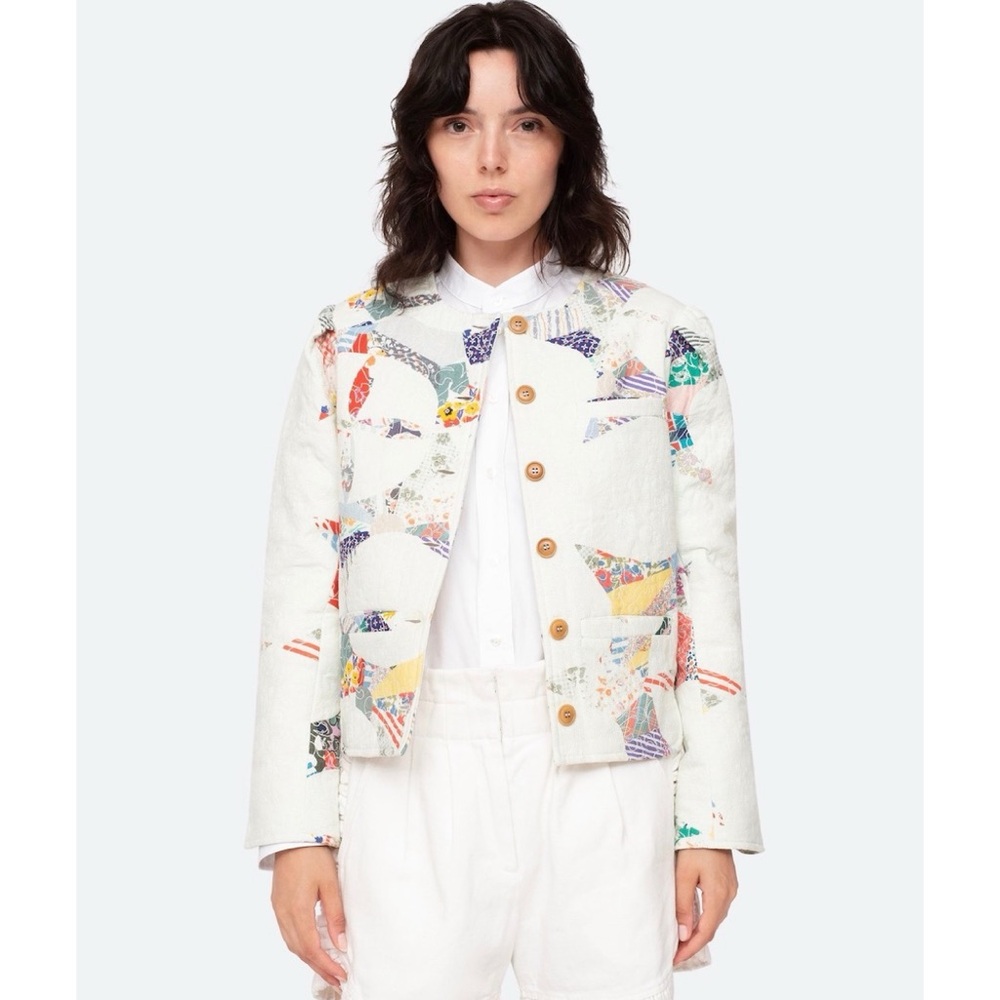 Sea New York Paloma Quilted Jacket (Sz 4) Patchwork Multicolor